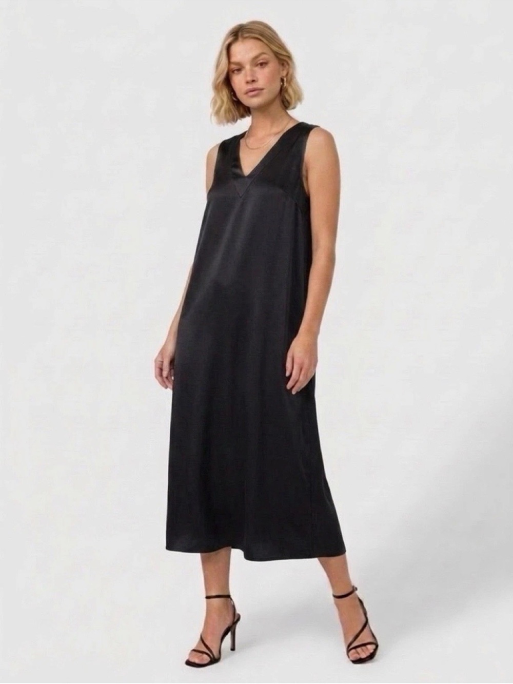 Marina Rinaldi V-Neck DECISIVO Midi Black Dress Plus Size 18 MSRP $515